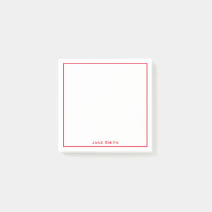 Ihr Name Minimalistisch Red White Post-it Klebezettel