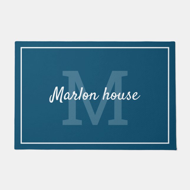 Ihr Name mit Monogramm Fußmatte (Vorderseite)