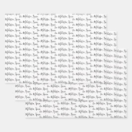 Ihr Name Moderne Handschrift Geschenkpapier Set