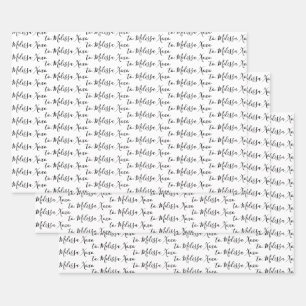 Ihr Name Moderne Handschrift Geschenkpapier Set