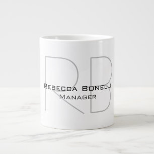 Ihr Name Monogram Your Title Modern Jumbo-Tasse