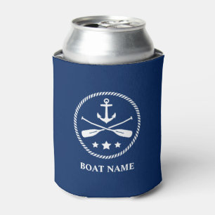 Ihr Name Nautical Anchor & Oars Navy Blau Dosenkühler