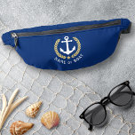 Ihr Name oder Bootanchor Gold Laurel Star Navy Bauchtasche<br><div class="desc">Ein nautisch thematisches Fanny Pack mit Ihrem personalisierten Namen oder Bootsnamen. Dieses Regaldesign besticht durch einen weißen Bootanker,  der mit goldfarbenen Lorbeer-Blätter und einem goldenen Stern hervorgehoben wurde. Die Taschenfarbe ist reich marineblau oder man kann das Design einfach in jede gewünschte Farbe ändern. Dieser Gurtbeutel ist ein tolles Geschenk.</div>