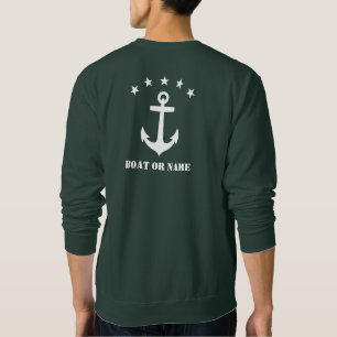 Ihr Name oder Bootname Klassischer Ankerwald Grün Sweatshirt