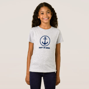 Ihr Name oder Bootname Sea Anchor Navy Blue & Grau T-Shirt