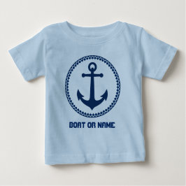 Ihr Name oder Bootsname Name Sea Anchering Navy un Baby T-shirt