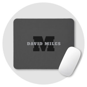 Ihr Name oder Firmenname Modern maskulines Grau Mousepad
