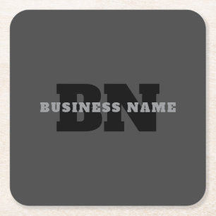 Ihr Name oder Firmenname   Modern maskulines Grau Rechteckiger Pappuntersetzer