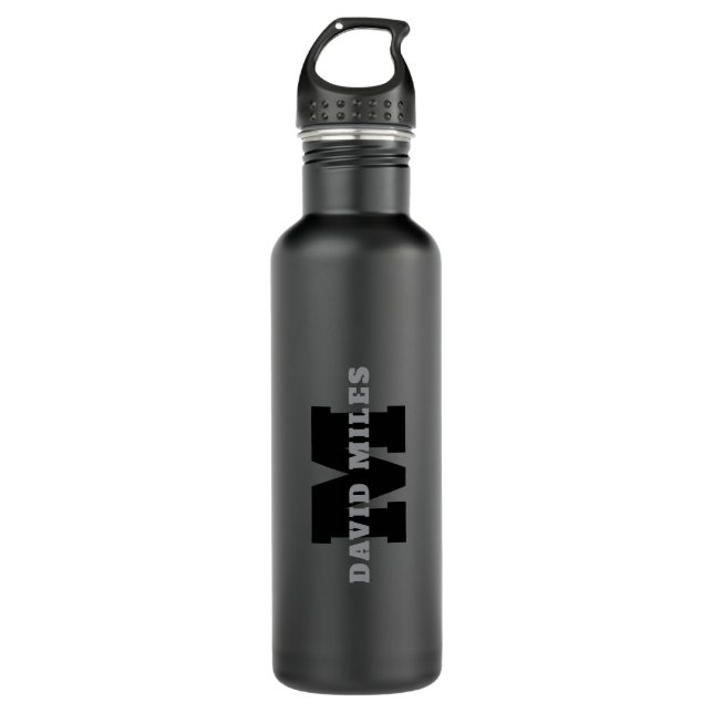 Ihr Name oder Ihr Firmenname | Modern Masculine Gr Edelstahlflasche (Vorderseite)