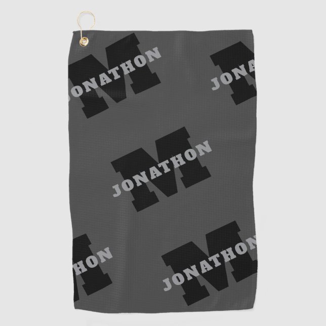 Ihr Name oder Ihr Firmenname | Modern Masculine Gr Golfhandtuch (Vorderseite)