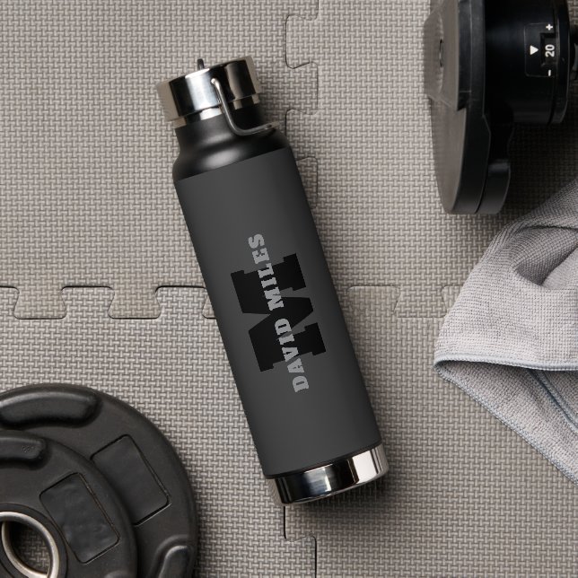 Ihr Name oder Ihr Firmenname | Modern Masculine Gr Trinkflasche (Fitnessstudio)