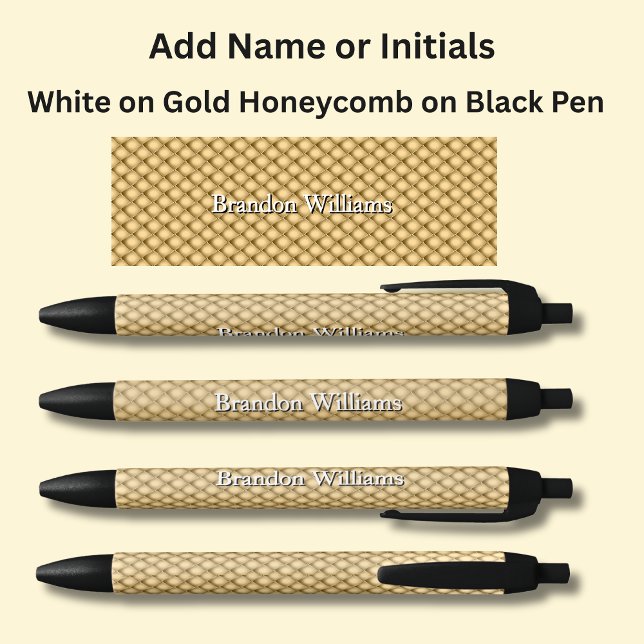 Ihr Name oder Ihre Initialen auf Gold Honeycomb Kugelschreiber (Von Creator hochgeladen)