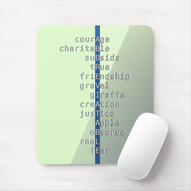 Ihr Name oder Ihre Nachricht mit Crosswords? grün Mousepad (Mit Mouse)