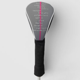 Ihr Name oder Ihre Nachricht mit Kreuzworträtsel? Golf Headcover