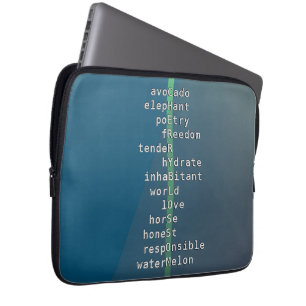 Ihr Name oder Ihre Nachricht mit Kreuzworträtsel? Laptopschutzhülle