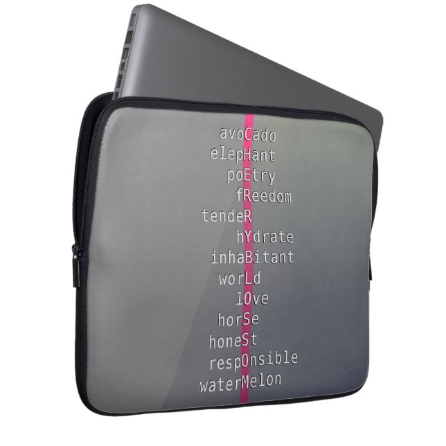 Ihr Name oder Ihre Nachricht mit Kreuzworträtsel?  Laptopschutzhülle (Vorne Rechts)