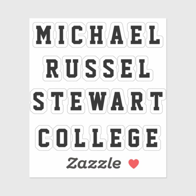 Ihr Name oder Text 4 Zeilen Transparente Aufkleber (Blatt)