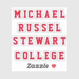 Ihr Name oder Text 4 Zeilen Transparente Aufkleber