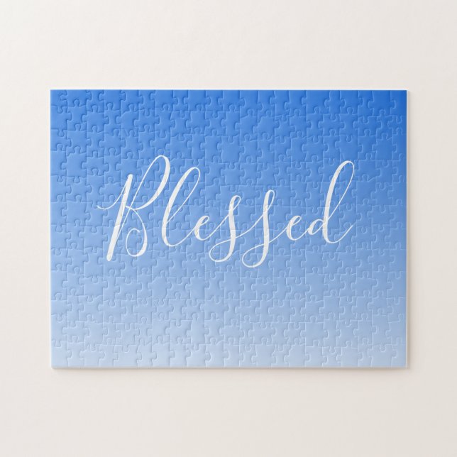 Ihr Name oder Wort | Blue Ombre Gradient (Horizontal)