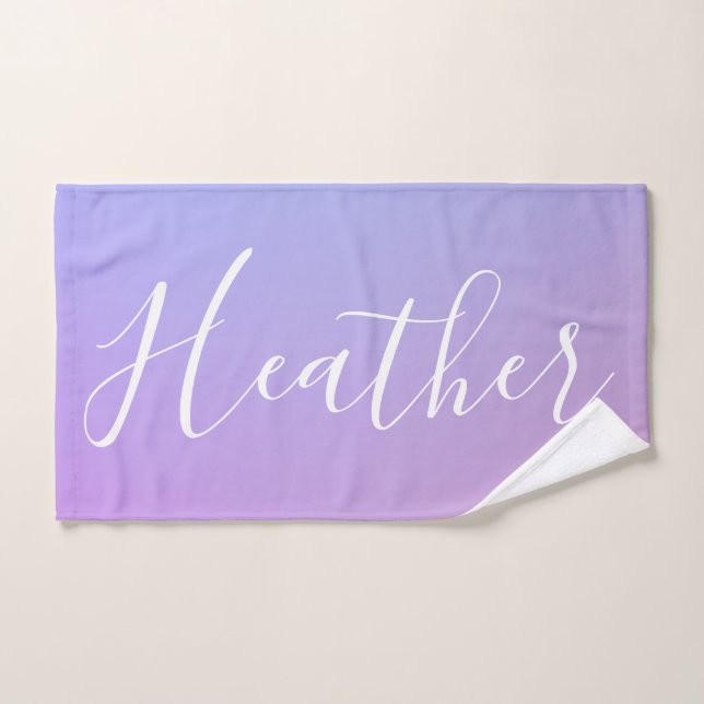 Ihr Name oder Wort | Lila Rosa und blaue Farbe Handtuch (Handtuch)