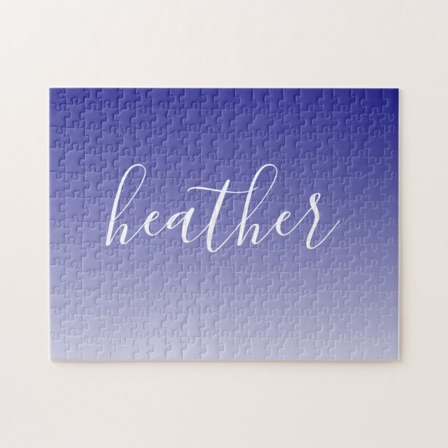 Ihr Name oder Wort | Navy Blau Ombre Verlauf (Horizontal)