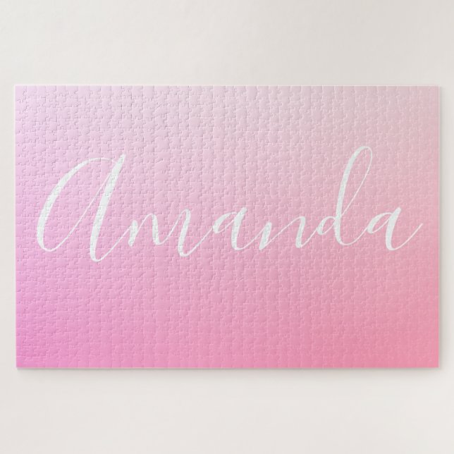 Ihr Name oder Wort | Pink Gradient Ombre (Horizontal)