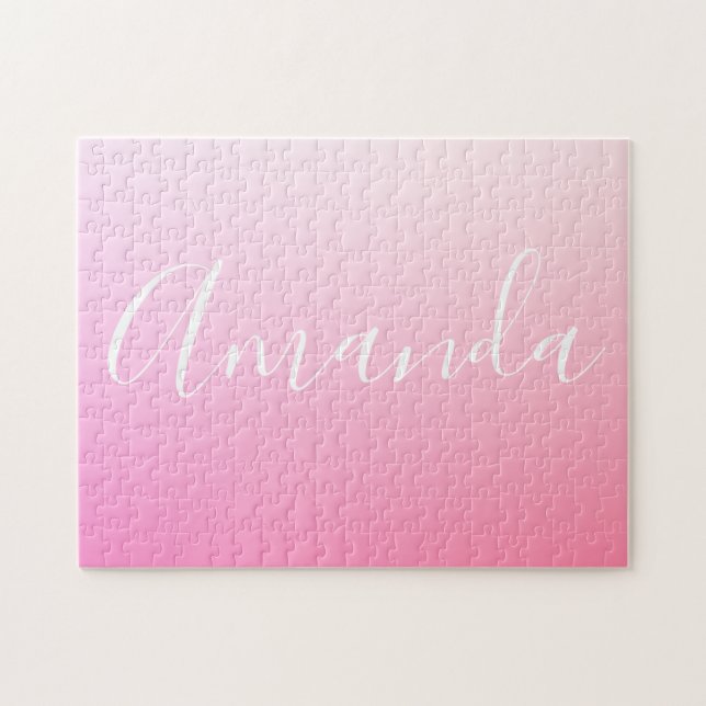 Ihr Name oder Wort | Pink Gradient Ombre (Horizontal)
