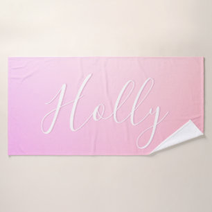 Ihr Name oder Wort   Pink Ombre Gradation Badehandtuch