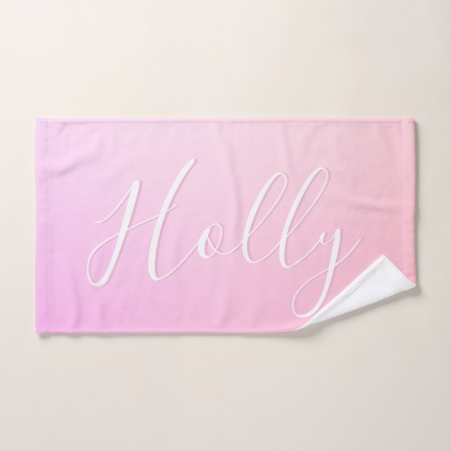 Ihr Name oder Wort | Pink Ombre Gradation Handtuch (Handtuch)