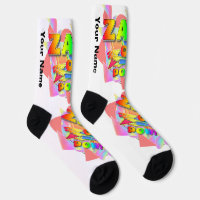 IHR NAME personalisieren Zap Ouch Pow Crew Socks