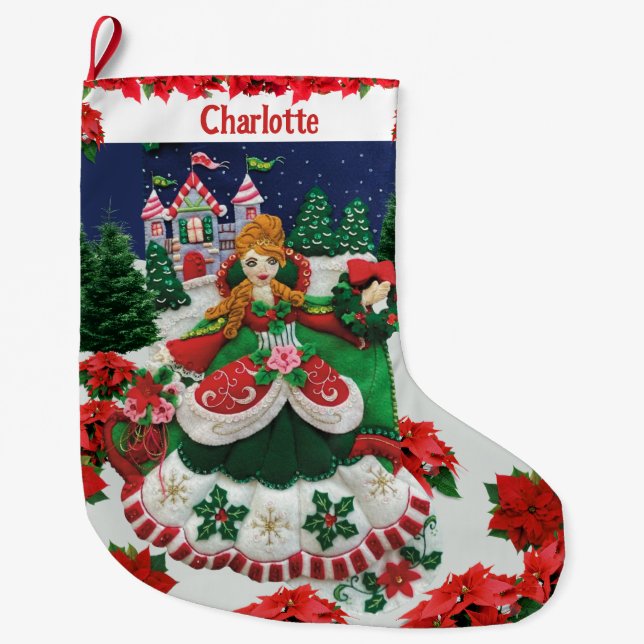 Ihr Name Personalisiert die Prinzessin für Weihnac Großer Weihnachtsstrumpf (Vorderseite)