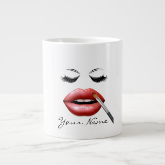 Ihr Name Personalisiert Lippen und Eyelash-Kaffee Jumbo-Tasse
