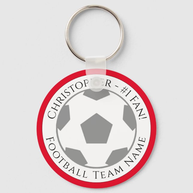 Ihr Name plus Football Team Name Schlüsselanhänger (Vorderseite)