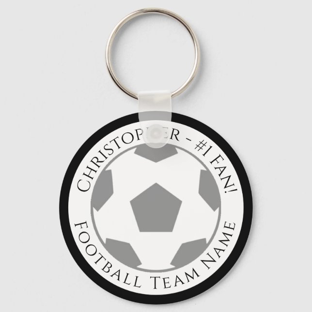Ihr Name plus Football Team Name Schlüsselanhänger (Vorderseite)