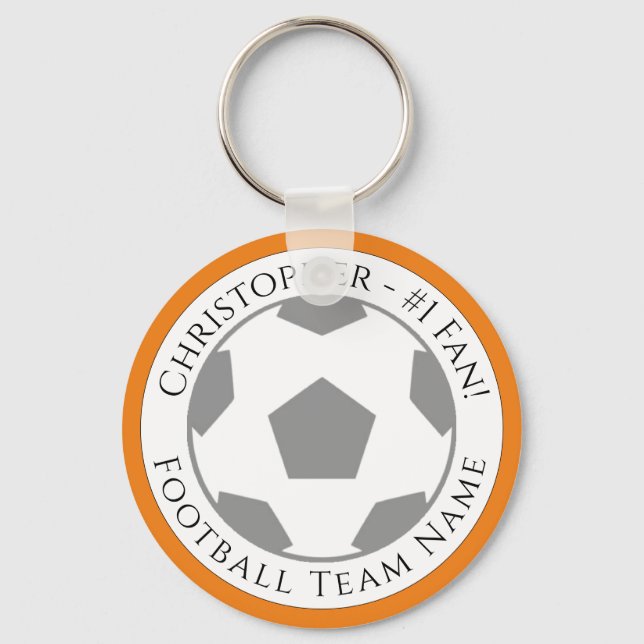 Ihr Name plus Football Team Name Schlüsselanhänger (Vorderseite)