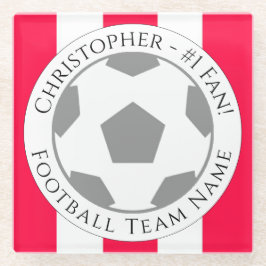 Ihr Name plus Fußball Team Name Glass Untersetzer