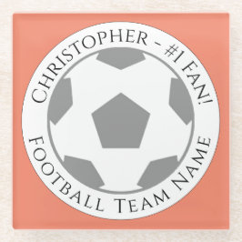 Ihr Name plus Fußball Team Name Glass Untersetzer