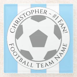 Ihr Name plus Fußball Team Name Glass Untersetzer