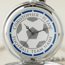 Ihr Name plus Fußball Team Name Pocket Watch