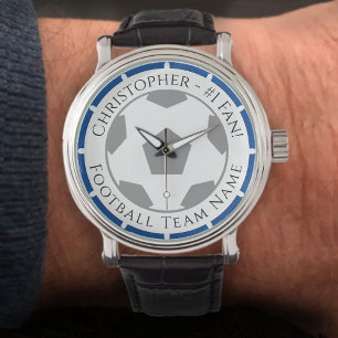 Ihr Name plus Name des Fußballteams Armbanduhr