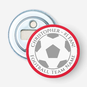 Ihr Name plus Name des Fußballteams Flaschenöffner
