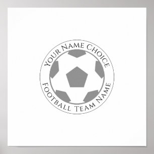 Ihr Name plus Name des Fußballteams Poster