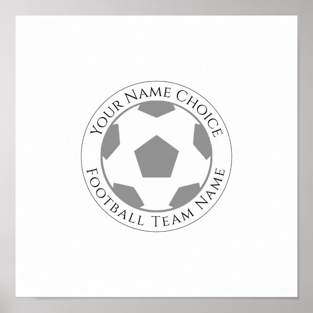 Ihr Name plus Name des Fußballteams Poster (Vorne)