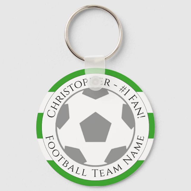 Ihr Name plus Name des Fußballteams Schlüsselanhänger (Vorderseite)