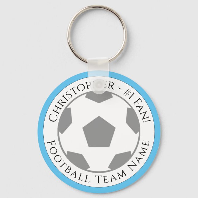 Ihr Name plus Name des Fußballteams Schlüsselanhänger (Vorderseite)