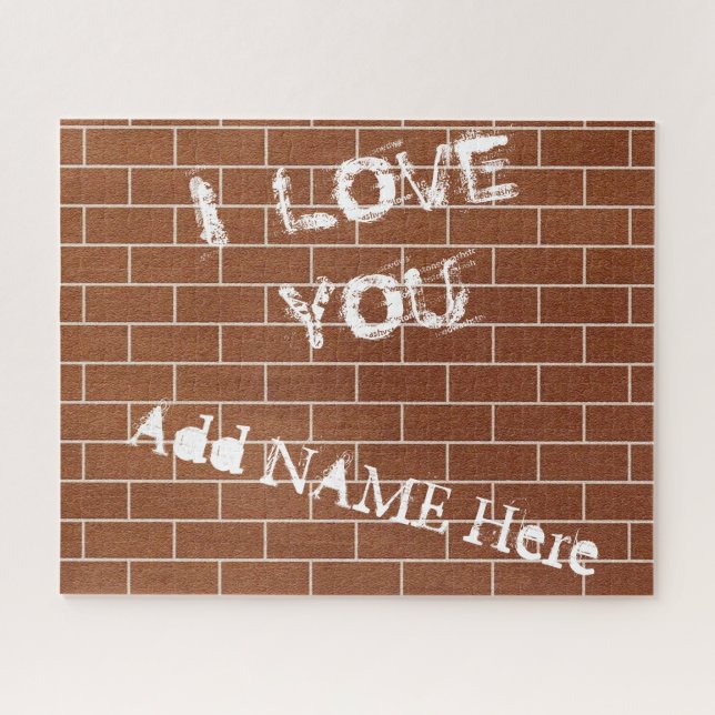 Ihr Name Puzzle - Eine Ziegelmauer - Ich Liebe Sie (Horizontal)