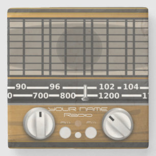 Ihr Name Radio Personalisiert Disk Jockey Steinuntersetzer