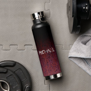 Ihr Name Red Brown Black Ombre Rust Metal Patina Trinkflasche