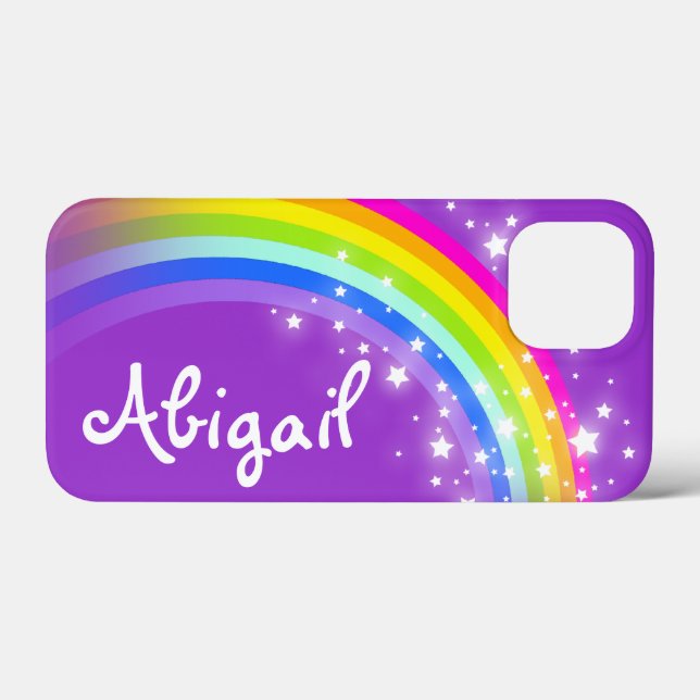 Ihr Name Regenbogen lila Case-Mate iPhone Hülle (Rückseite (Horizontal))