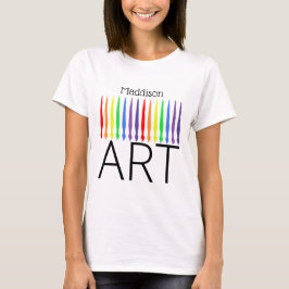 Ihr Name, Regenbogenfarbenbürsten und ART T-Shirt